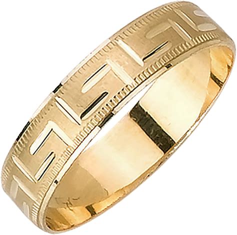 greek key wedding band.